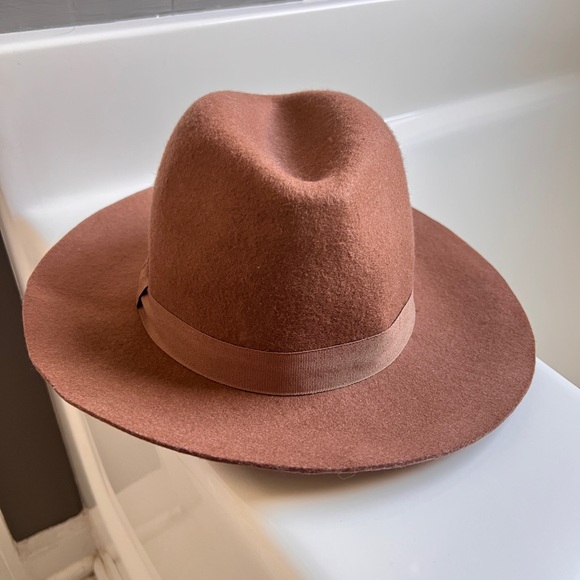 Elegant Pink and Brown Women's Fedora Hat Set Both 100% Wool - Picture 3 of 15